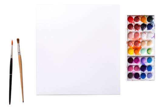 PNG Water color product palette brush white background.
