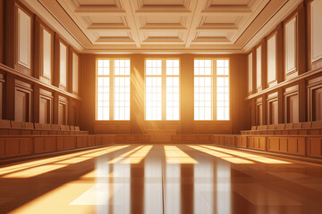 A courtroom scene with a real estate dispute case in progress, representing the legal challenges in the real estate market, real estate, legal, disputes