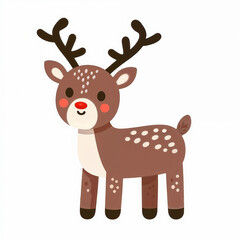 Fototapeta premium Christmas reindeer on white background. AI