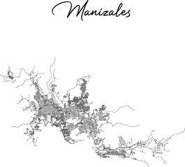 Plano urbano de Manizales, Colombia.