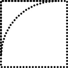 Set of square dot line shapes. Design elements