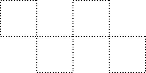 Set of square dot line shapes. Design elements