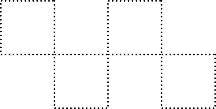 Set of square dot line shapes. Design elements