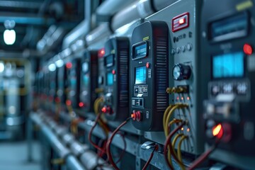 Detailed look at sophisticated control panels and sensors used in modern air conditioning systems