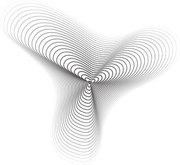 Circle dynamic line halftone fluid shape for tech, icon, symbol