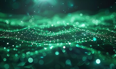 digital technology banner green blue background concept cyber technology circuit abstract tech innovation future data internet network ai big data futuristic wifi connection illustration concept.