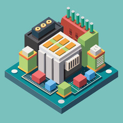 power supply Circuit board Vector illustration