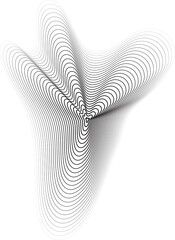 Circle dynamic line halftone fluid shape for tech, icon, symbol