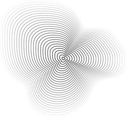 Circle dynamic line halftone fluid shape for tech, icon, symbol