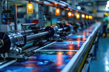 Fototapeta premium Process of creating printing plates, showing the intricate details and technology involved in plate preparation