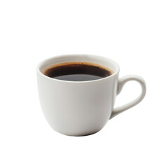 PNG A steaming cup of black coffee in a white mug