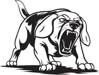 Beagle Dog Angry Stylized Vector