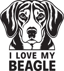 Beagle Dog Love Vector Illustration