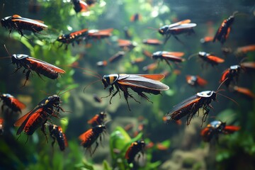 Cockroaches in an Aquarium