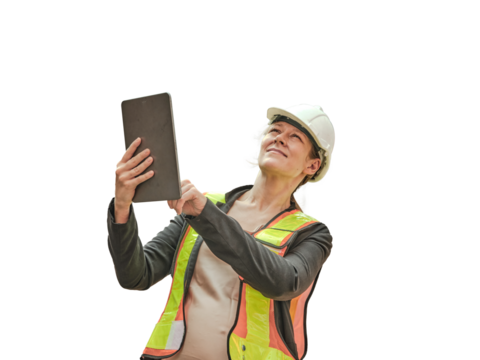 Pregnant female employee worker  or engineer  working control loading container box from cargo  .