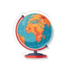 A vibrant globe showcasing continents and oceans, perfect for educational and travel-related themes.