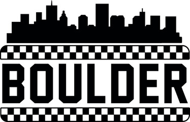 Fototapeta premium Boulder Colorado Skyline Vector