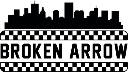 Broken Arrow Oklahoma Skyline Vector