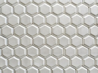 Fototapeta premium white hexagon brick pattern wallpaper background, 