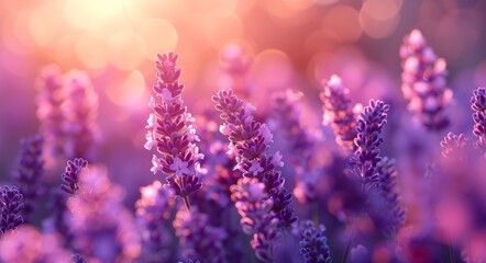 Fototapeta premium Lavender Field Sunset