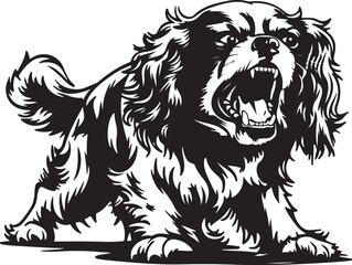 Cavalier King Charles Spaniel Angry Stylized Vector