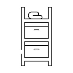 storage bathroom interior line icon vector. storage bathroom interior sign. isolated contour symbol black illustration