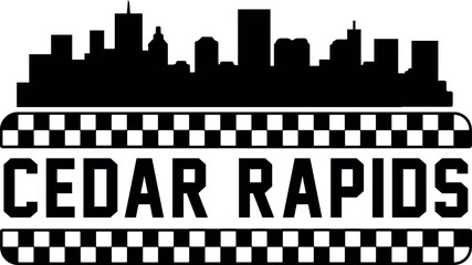 Obraz premium Cedar Rapids Skyline Vector