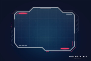 Transparent Sci Fi Modern User Interface. Futuristic HUD, for game UI square shape design.
