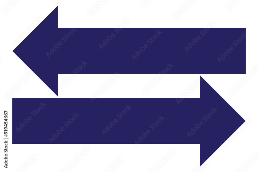Wall mural black vector arrow icon vector illustration design. right direction and left direction arrow icon. e