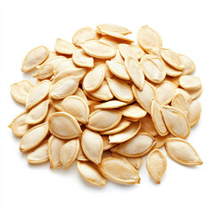 Isolated Pumpkin Seeds with White Background