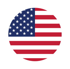 United States Flag Round Icon