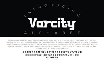 Luxury Varcity alphabet letters font for logo