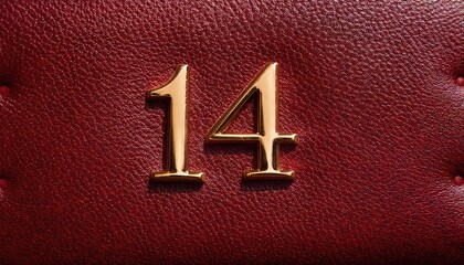 Elegant Leather Case with Gold Number 14