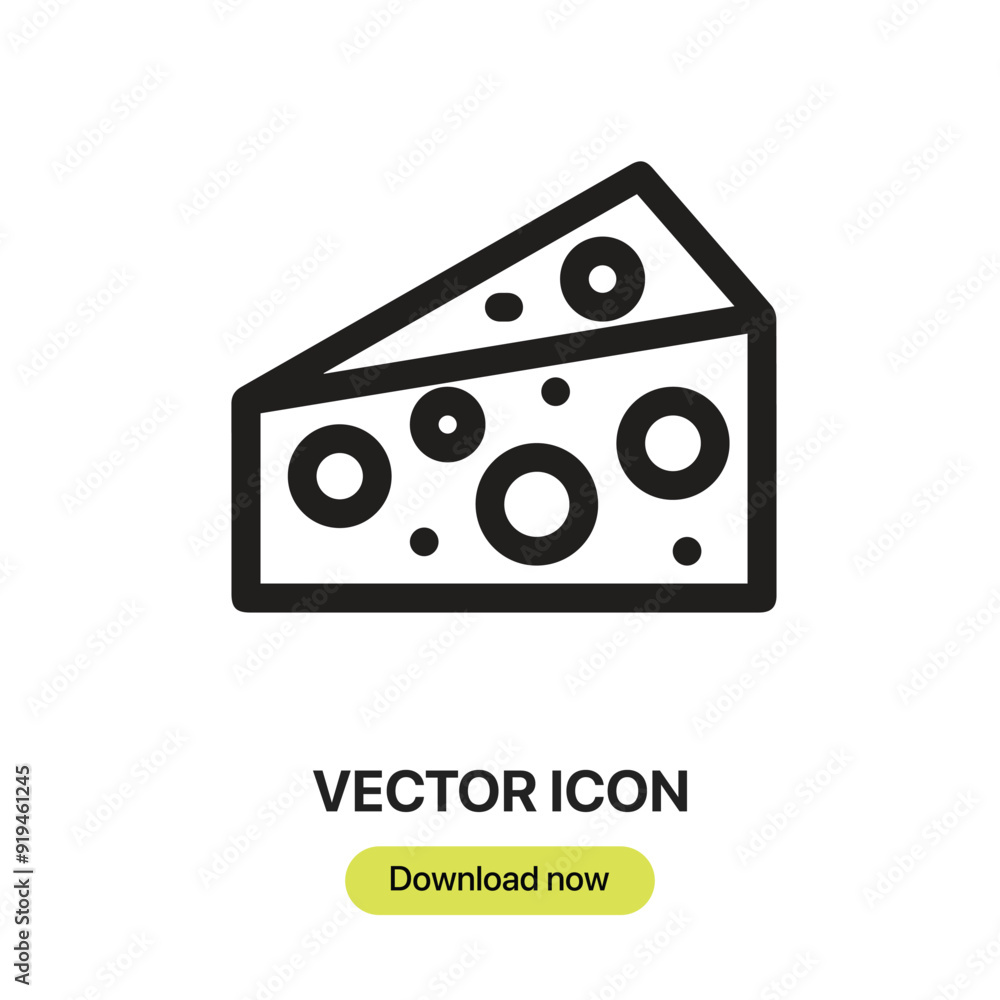 Aufkleber cheese icon vector. linear-style sign for mobile concept and web design. cheese symbol illustration.