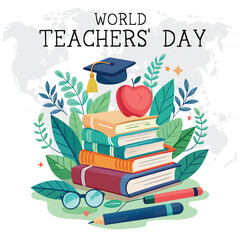 World Teachers Day Vector Creative and Inspirational Design for Educators