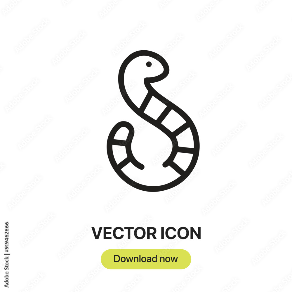 Poster worm icon vector. linear-style sign for mobile concept and web design. worm symbol illustration. pix