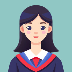 female student vector art illustration