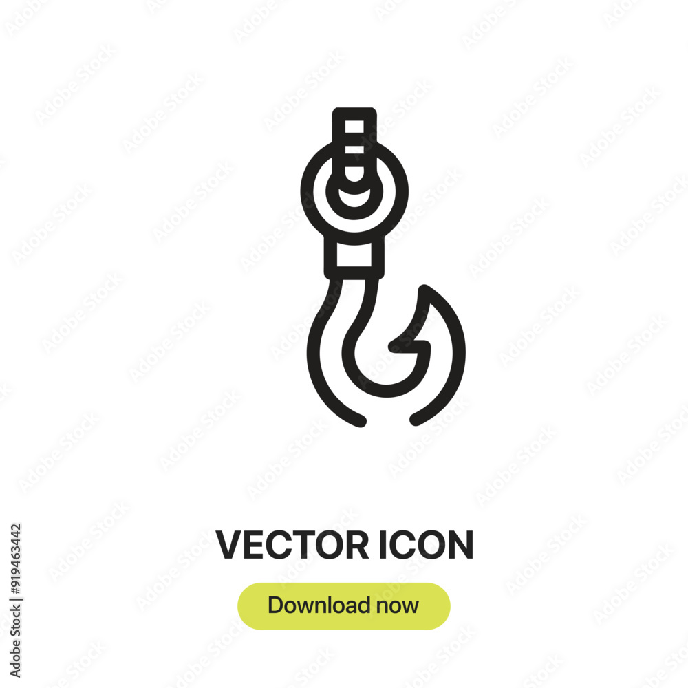 Leinwandbilder hook icon vector. linear-style sign for mobile concept and web design. hook symbol illustration. pix