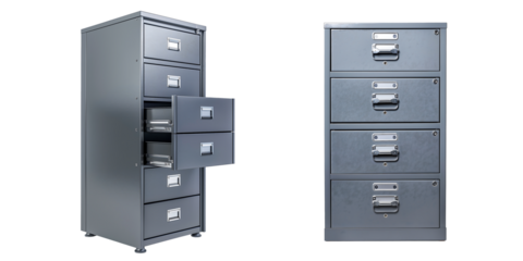 File cabinet 3d render isolated on a white background