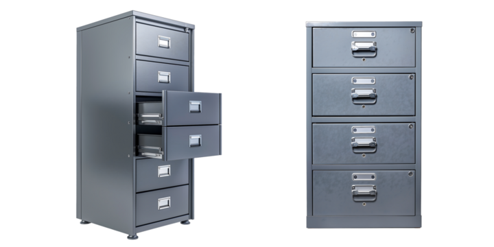 File cabinet 3d render isolated on a white background