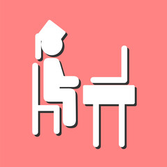 Student using laptop Vector Icon