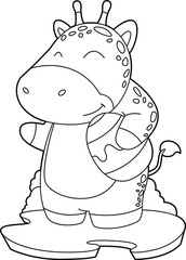 Giraffe Easter Easter egg Animal Vector Graphic Art Illustration