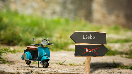 Signposts the direct way to love versus to hate