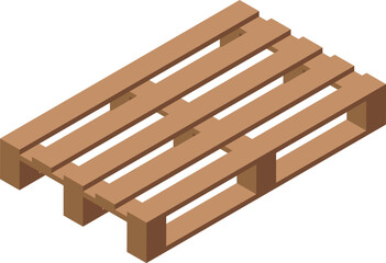 Wooden pallet for warehouse storage is being used for transportation