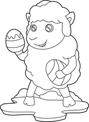 Sheep Easter Easter eggs Animal Vector Graphic Art Illustration