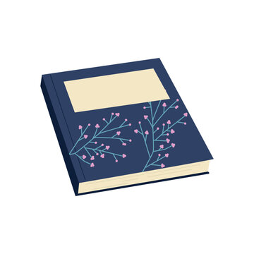 recommend clip art: Book cover. Paper literature, academic textbook, front view. Notebook, notepad, diary icon. Fiction novel in hardcover.