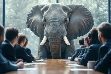 Business Meeting With An Elephant In The Room.