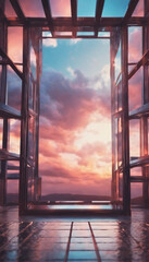 bstract Dreamy Sky Inside Geometric Portal