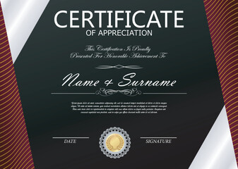 green and gold geometric effect achievement certificate template Vector blank design. soft design. eps 10, Modern certificate of achivement template. Awards diploma background