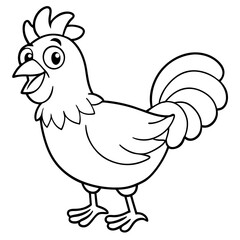hen with a rooster illistation